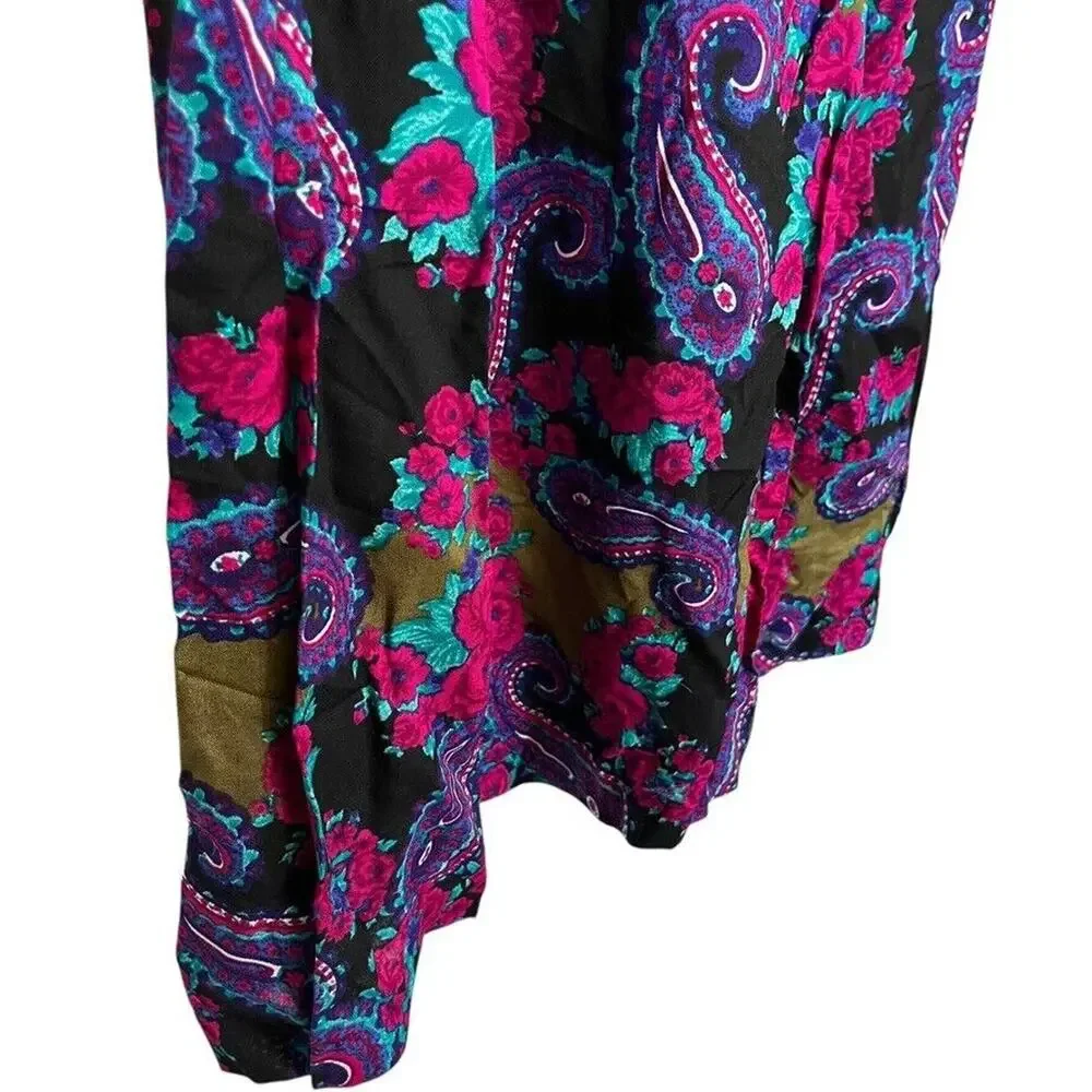 Random USA Made Vintage NWT Midi Pleated Paisley Purple Whimsigoth Skirt sz 10